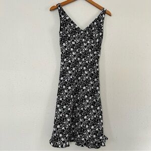 Express Vintage 90s Black and White Floral Mini Dress Size 5/6